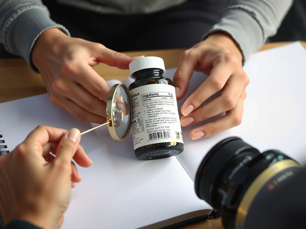 Proces de verificare a etichetei suplimentului