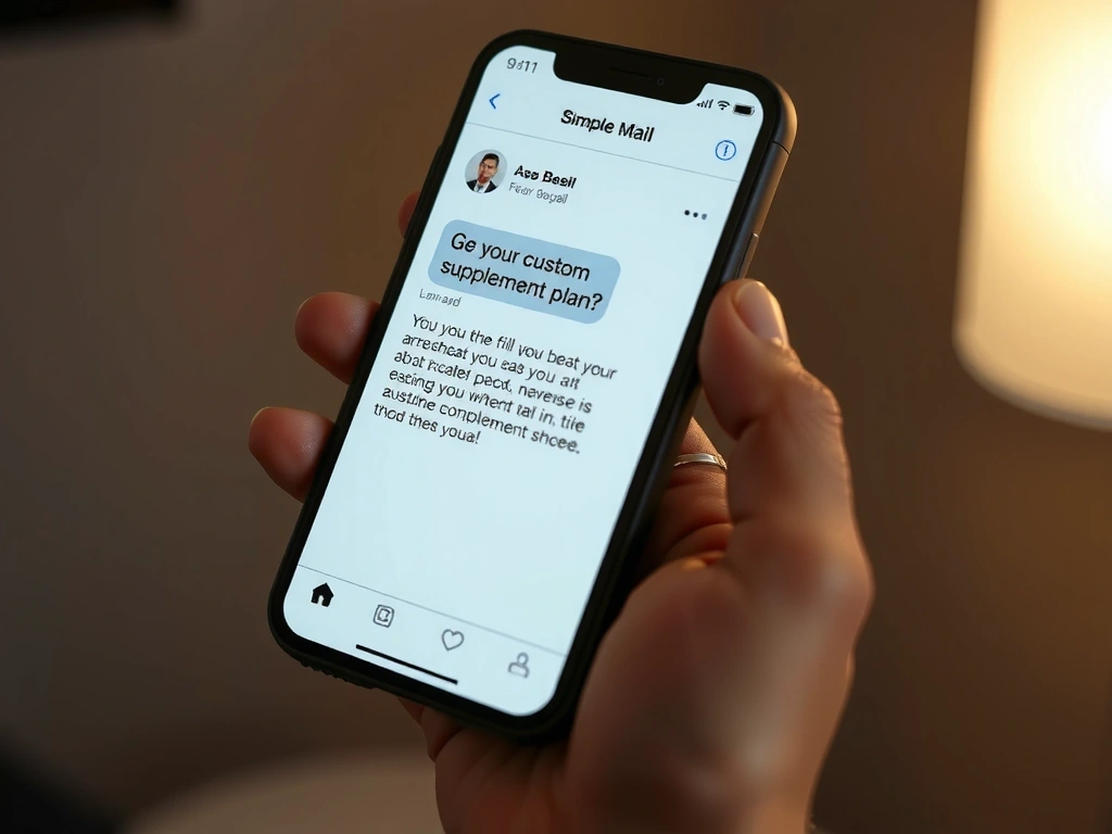 Screenshot conceptual: conversație despre plan personalizat de suplimente